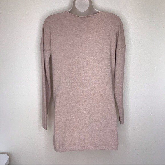 NWT Cozy Co by Cozy Casual V Neck Long Sleeve Sweater Heather Tan Small Medium - Picture 4 of 14